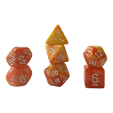 Perlmuttwürfel Set in Orange & Gelb