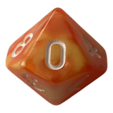 W10 Perlmuttwürfel Set in Orange & Gelb