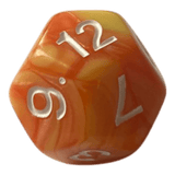 W12 Perlmuttwürfel Set in Orange & Gelb