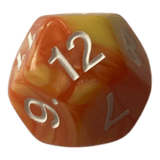 W12 Perlmuttwürfel Set in Orange & Gelb