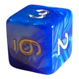 Perlmutt W6 in blau/gold