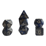 Perlmuttwürfel 7er Set in Blau & Grau