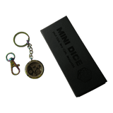 Schlüsselanhänger - Rainbow Optik - inkl. Mini Metall Würfel Set - Ancient Brass - 6mm