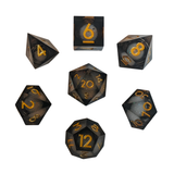 Schimmernde Würfel – Schwarz/Weiß-Glitter 7er Set (18 mm)