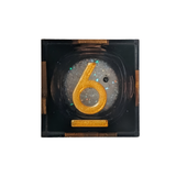 Schimmernde Würfel – Schwarz/Weiß-Glitter 7er Set (18 mm)