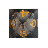 Schimmernde Würfel – Schwarz/Weiß-Glitter 7er Set (18 mm)