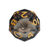 Schimmernde Würfel – Schwarz/Weiß-Glitter 7er Set (18 mm)