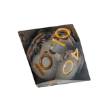 Schimmernde Würfel – Schwarz/Weiß-Glitter 7er Set (18 mm)