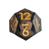 Schimmernde Würfel – Schwarz/Weiß-Glitter 7er Set (18 mm)