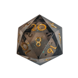 Schimmernde Würfel – Schwarz/Weiß-Glitter 7er Set (18 mm)