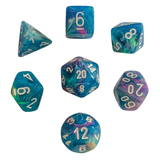 Chessex Mega‑Hedral - Festive Waterlily/white Dice Set (20mm)