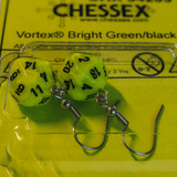 Chessex W20 Ohrringe – Vortex Bright Green Mini-Poly