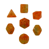 Shimmer Dice - Orange-yellow 7er Set