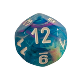 Chessex Mega‑Hedral - Festive Waterlily/white Dice Set (20mm)
