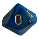W10 Perlmutt Würfel in Blau/Schwarz
