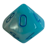 W10 Chessex Gemini Pearl Turquoise White/Blue