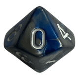 W10 Perlmuttwürfel in Blau & Grau