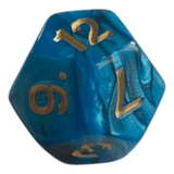 W12 Perlmutt Würfel in Blau/Schwarz