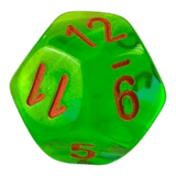 W12 Chessex Gemini Plasma Green/Teal/Orange