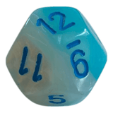 W12 Chessex Gemini Pearl Turquoise White/Blue