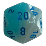 W20 Chessex Gemini Pearl Turquoise White/Blue