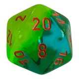 W20 Chessex Gemini Plasma Green/Teal/Orange