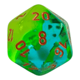 W20 Chessex Gemini Plasma Green/Teal/Orange