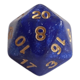 W20 Glitzerwürfel in Blau/Rot