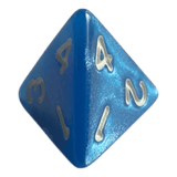 W4 Perlmutt Würfel in Blau