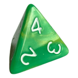 W4 Perlmuttwürfel in Grün & Gelb