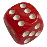 W6 Perlmuttwürfel in Rot mit weißen Augen