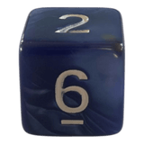 W6 Perlmuttwürfel in Blau & Gold