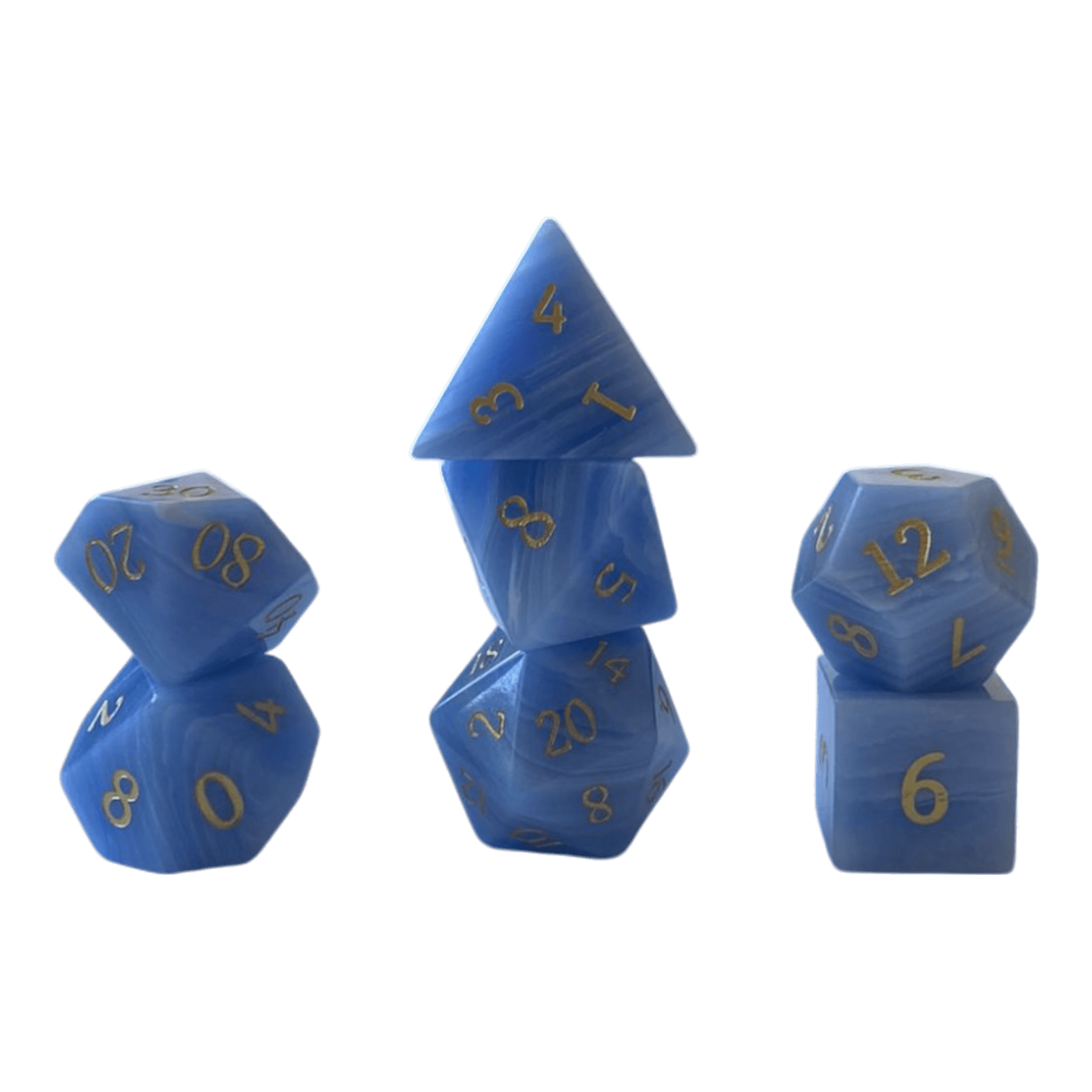 Waerfel Stube Agate Edelsteinwürfel Blau Set
