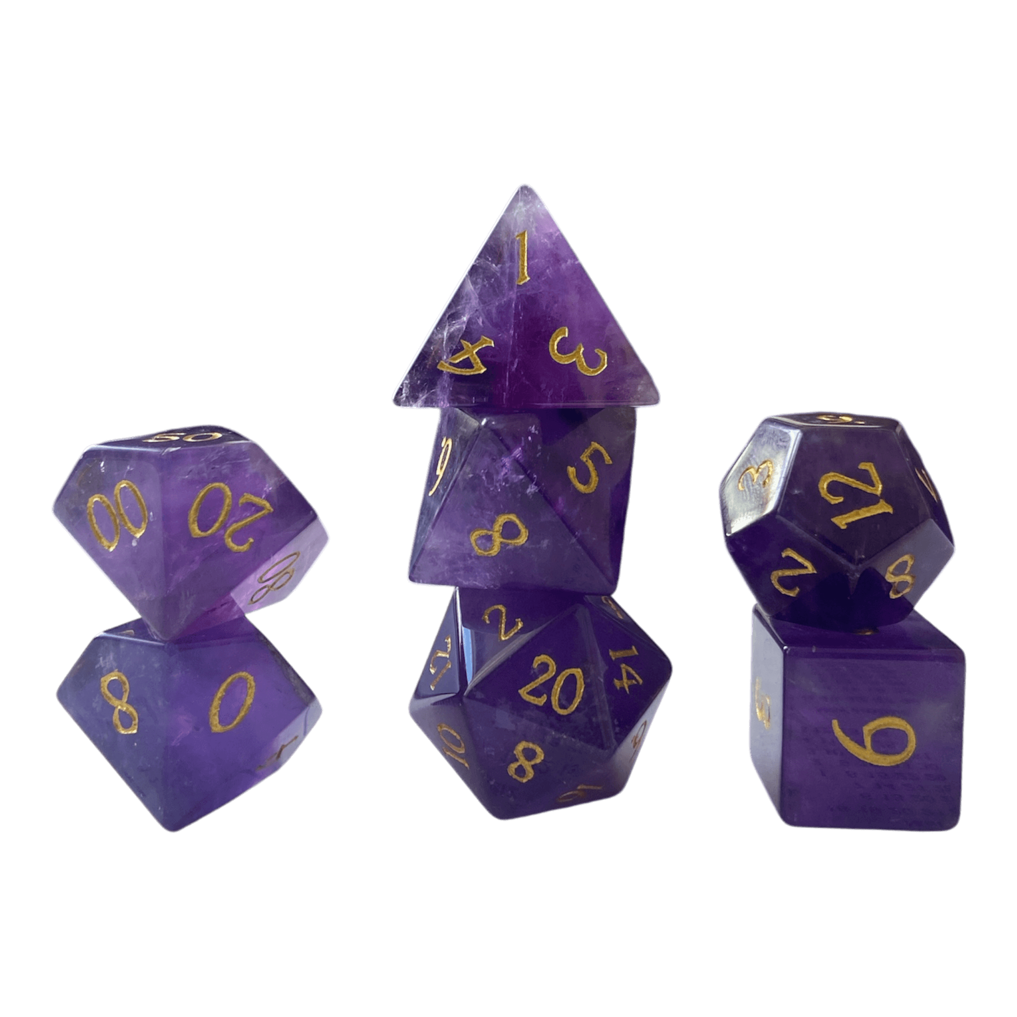 Waerfel Stube Amethyst Edelsteinwürfel Lila Set
