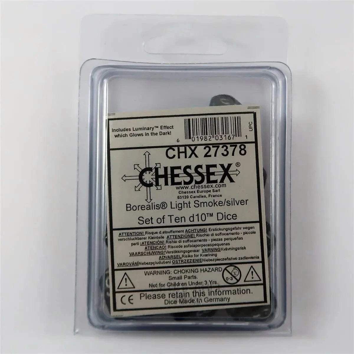 Chessex Borealis Light Smoke luminary 10 x W10 Set