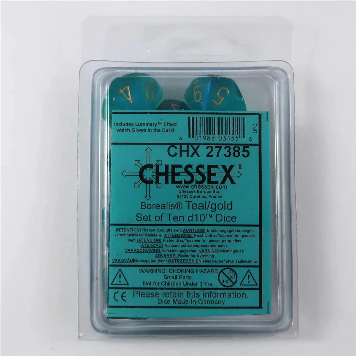 Chessex Borealis Teal luminary 10 x W10 Set