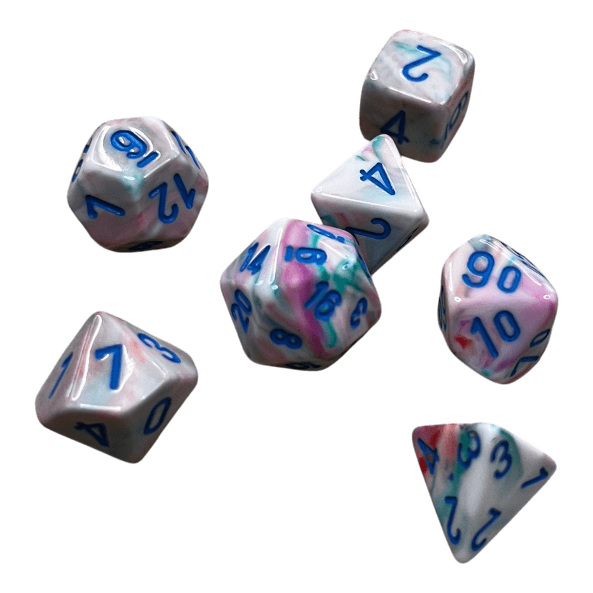 Chessex Chessex Festive Pop Art/Blue 7er MINI Set