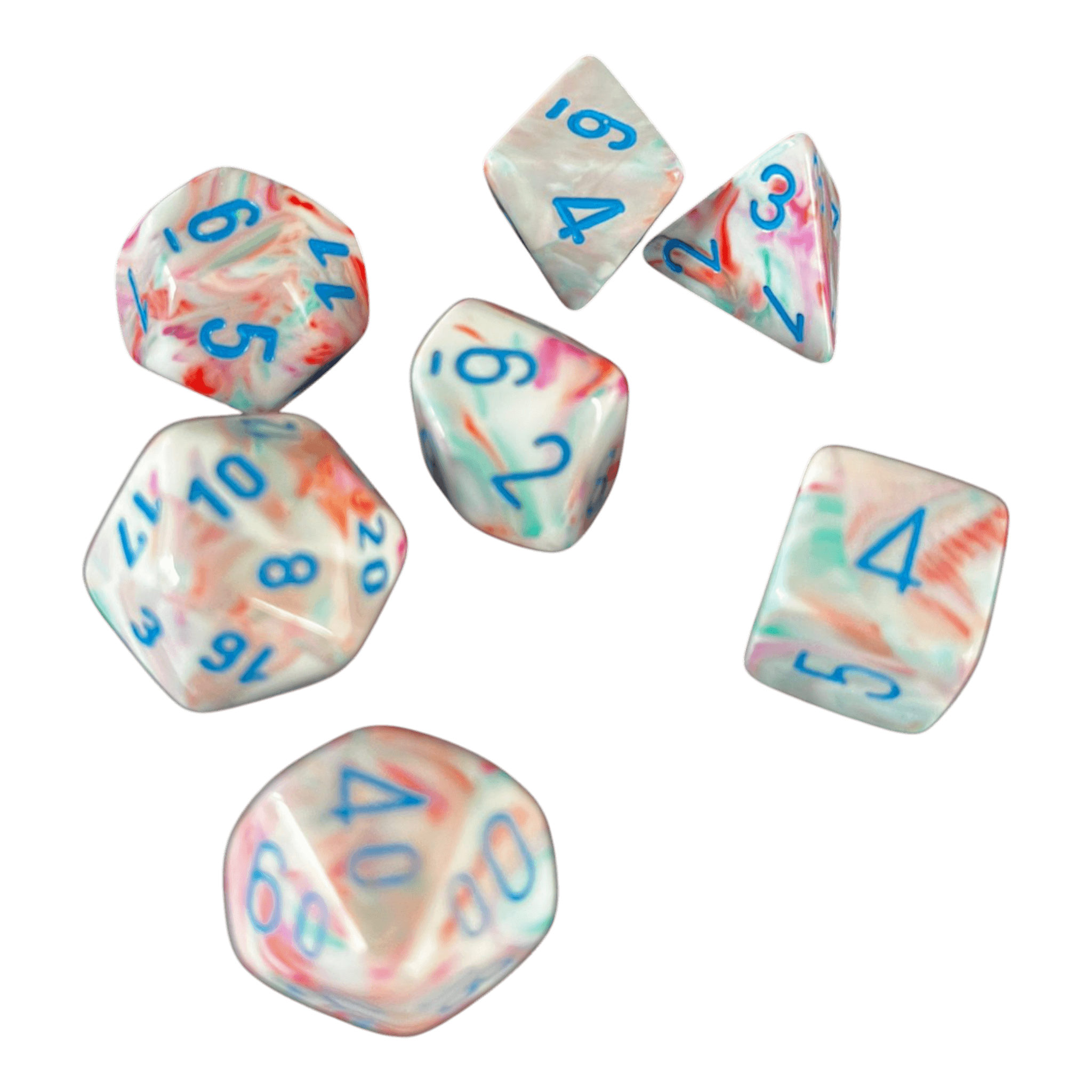 Chessex Chessex Festive Pop Art/Blue 7er Set