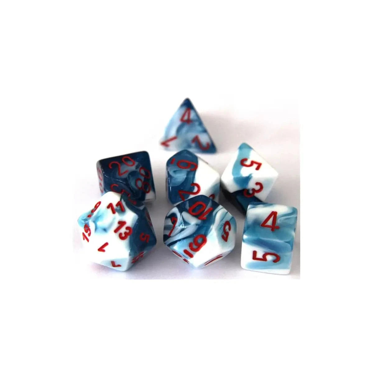 Chessex Chessex Gemini Astral Blue-White 7er Set