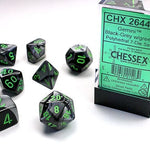 Chessex Chessex Gemini Black-Green/Gold 7er Set