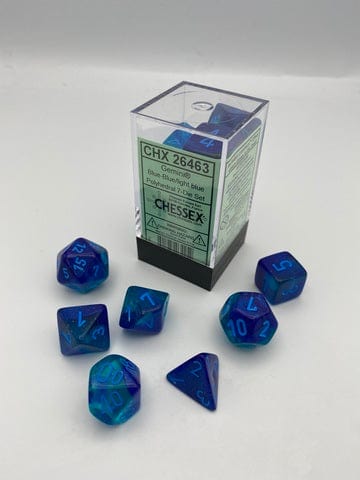 Chessex Chessex Gemini Blue-Blue/Light Blue Luminary 7er Set
