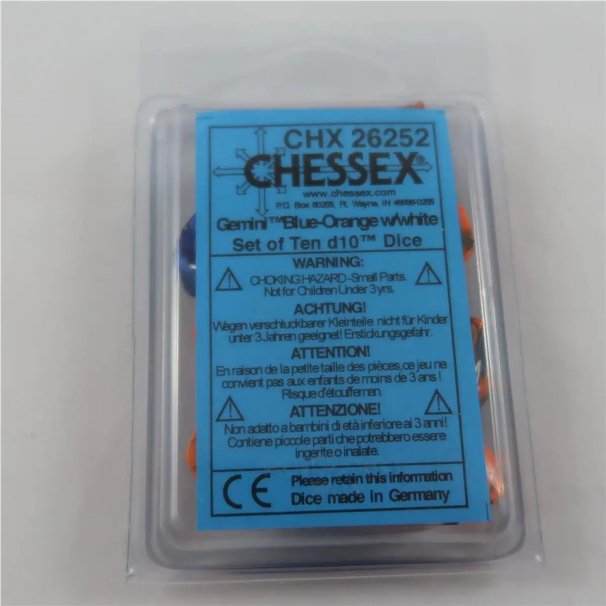 Chessex Gemini blue-orange 10 x W10 Set