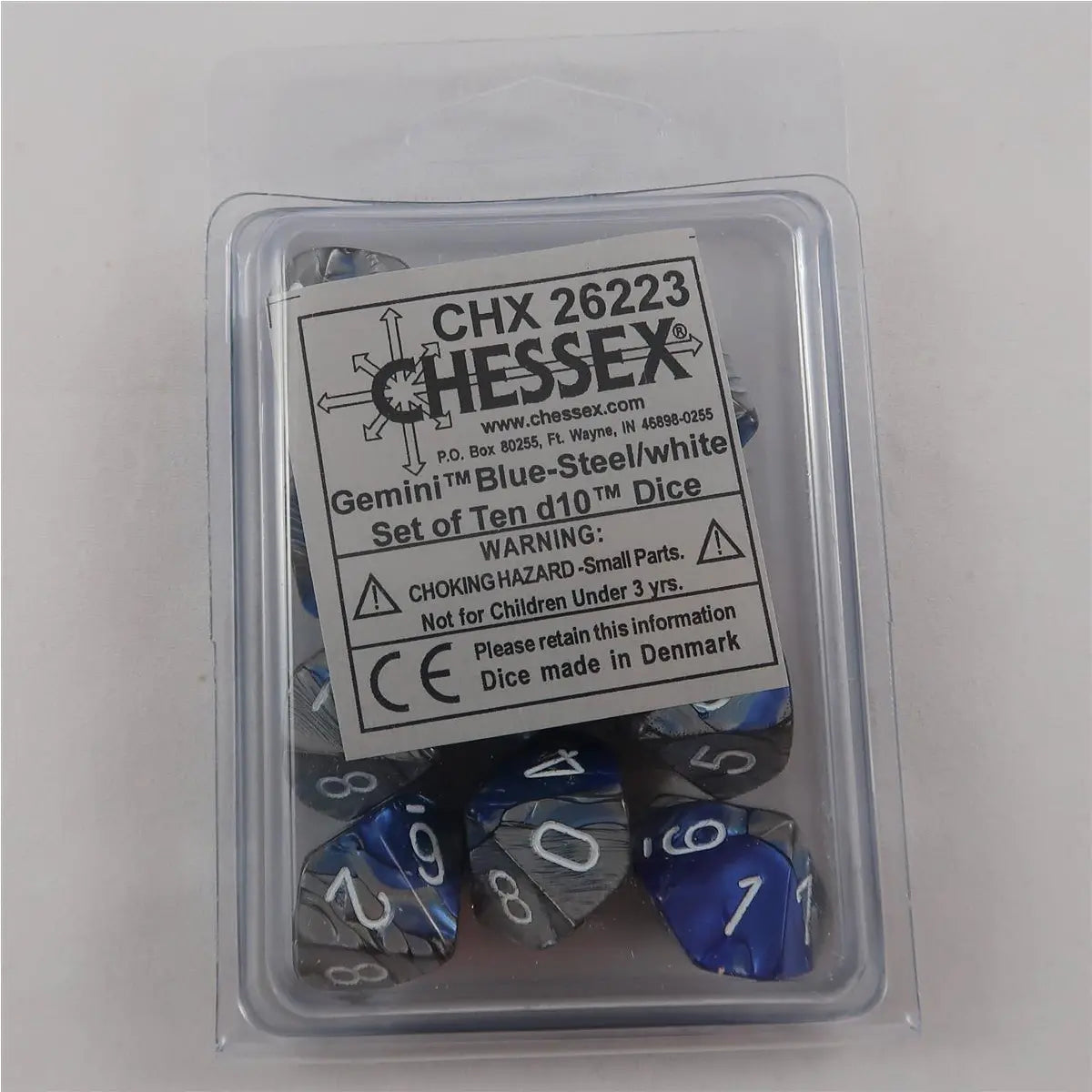 Chessex Gemini blue-steel 10 x W10 Set