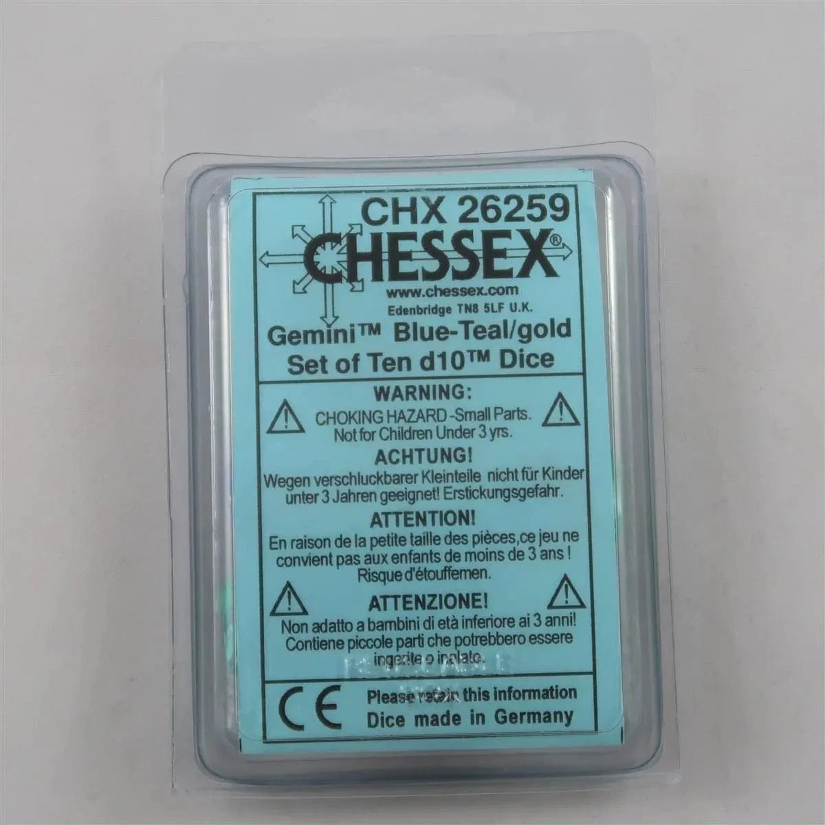 Chessex Chessex Gemini blue-teal 10 x W10 Set