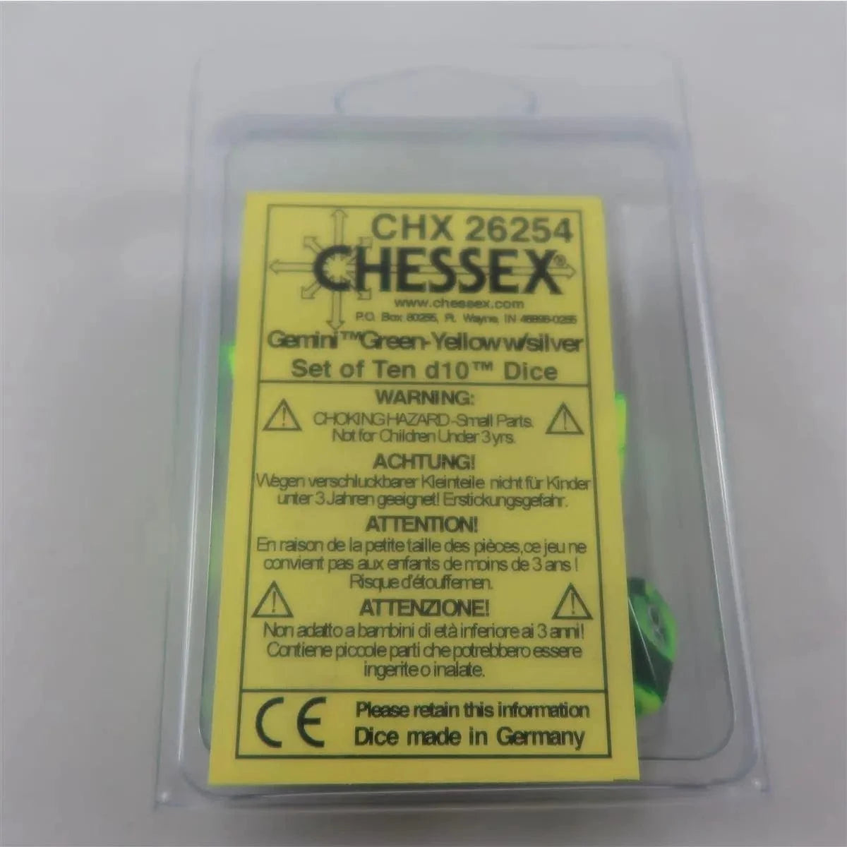 Chessex Chessex Gemini green-yellow 10 x W10 Set