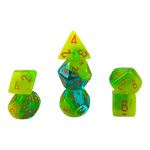 Chessex Chessex Gemini Plasma Green/Teal/Orange 7er Set