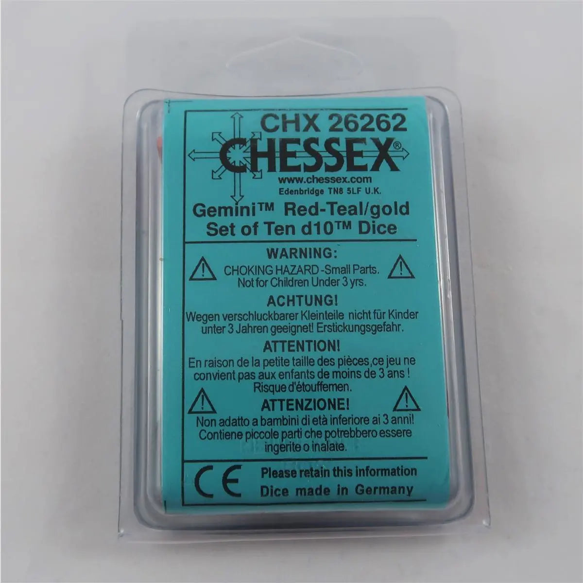 Chessex Gemini red-teal 10 x W10 Set