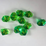 Chessex Chessex Gemini translucent green-teal/yellow 10 x W10 Set