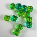 Chessex Chessex Gemini translucent green-teal/yellow W6 16mm Set