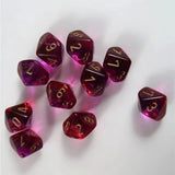 Chessex Chessex Gemini translucent violet-red/gold 10 x W10 Set